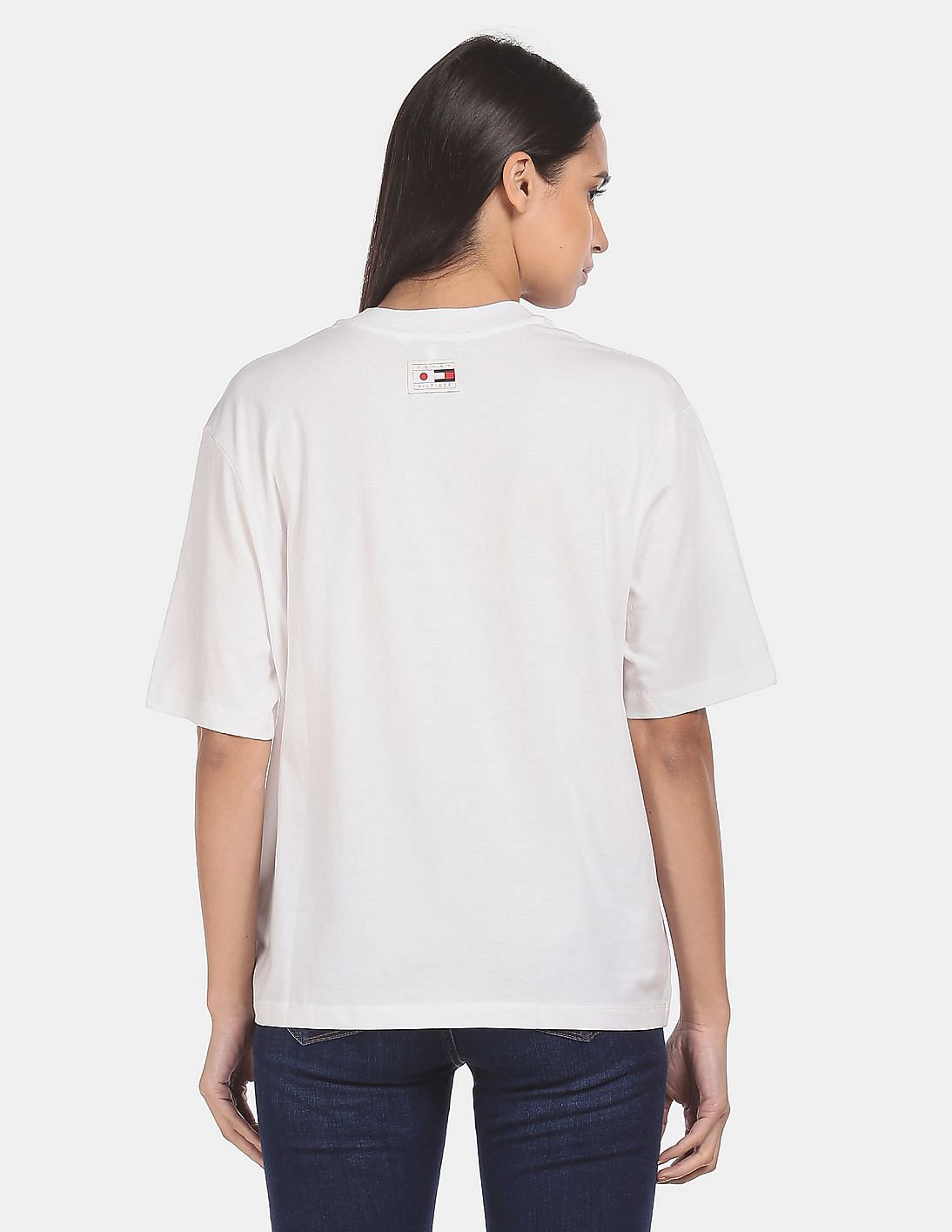 2025春大特価セール! Buy Tommy Hilfiger Women White High Neck Japan Olympics Clothing