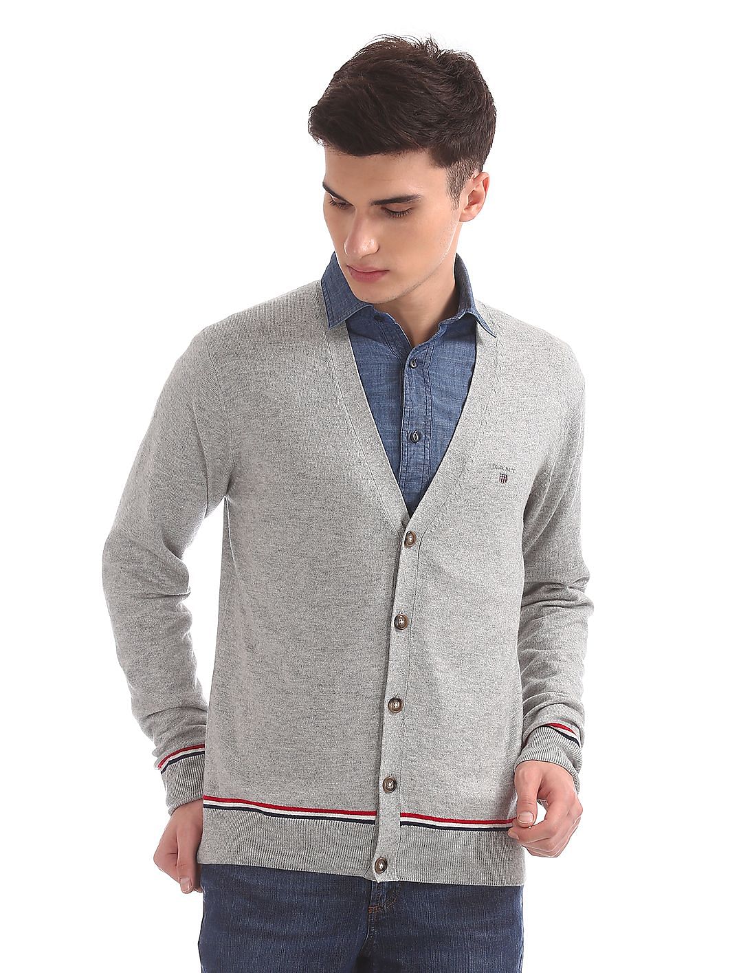 Buy Gant Men Cotton-Wool Striped Cardigan - NNNOW.com