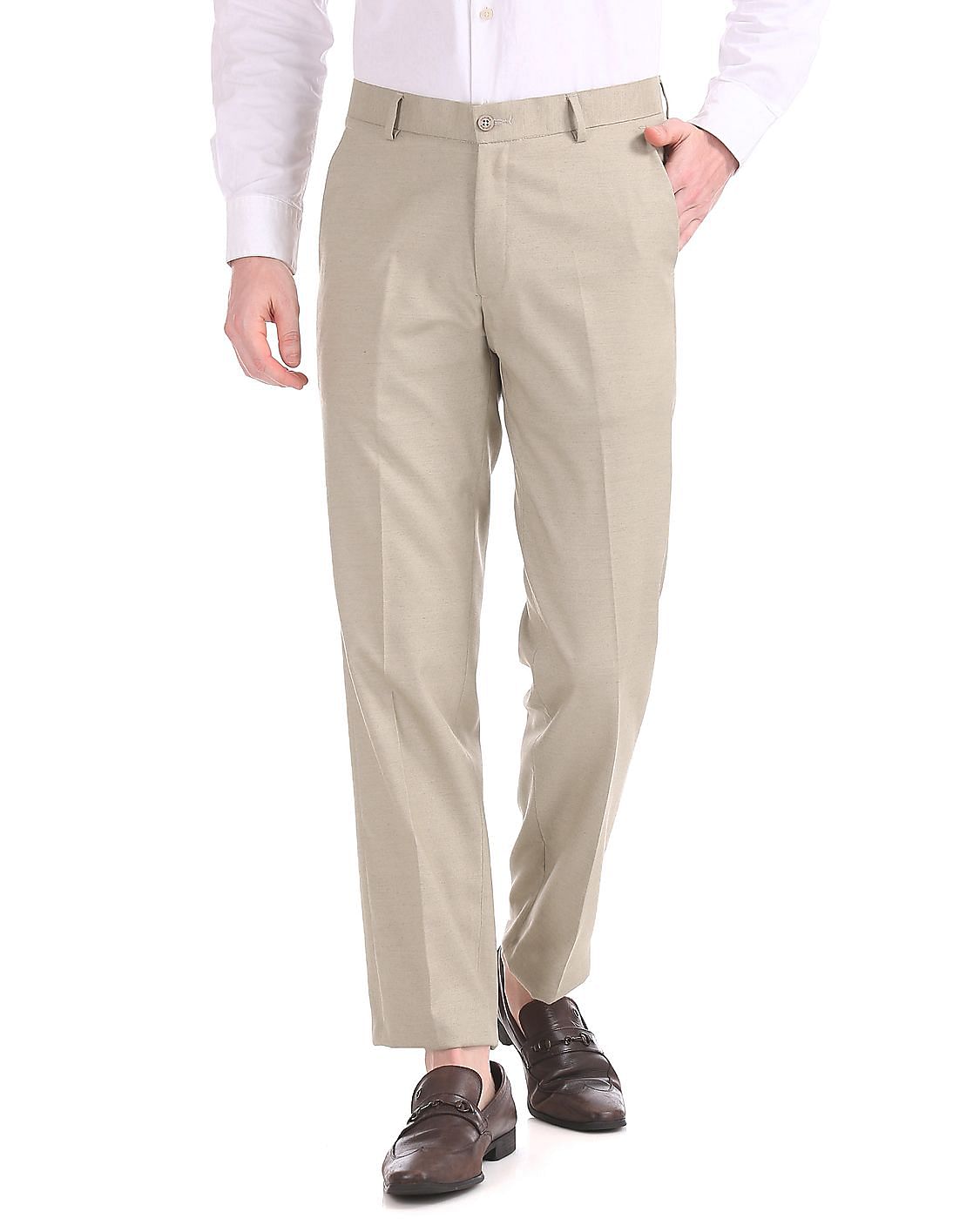 Buy Celio White Cotton Regular Fit Trousers for Mens Online  Tata CLiQ