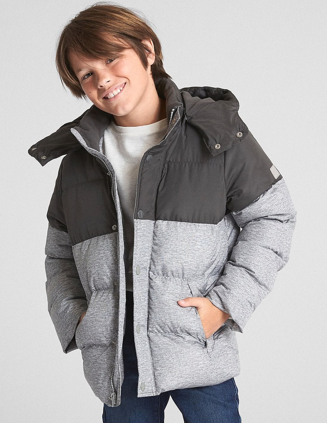 Buy GAP Boys Boys Grey ColdControl Max Puffer Jacket - NNNOW.com