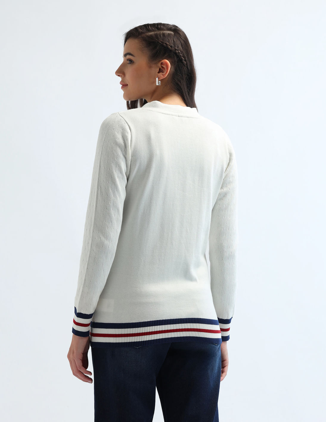 Buy U.S. Polo Assn. Women Cable Knit Tipped Cardigan - NNNOW.com