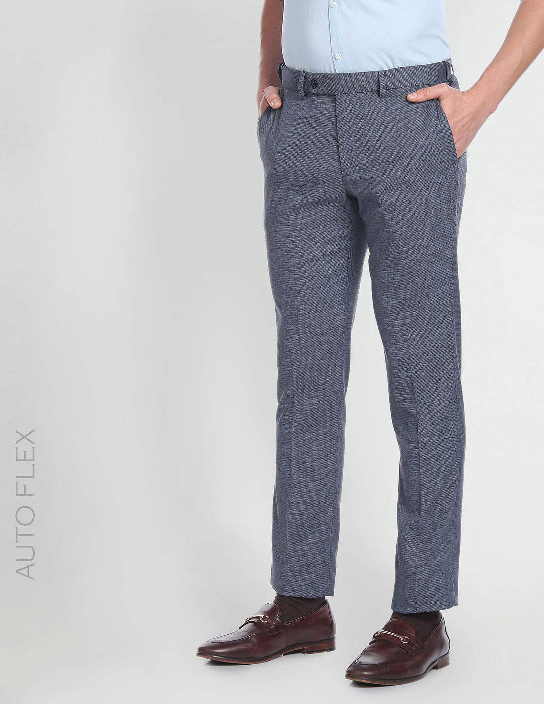 Buy Arrow Patterned Dobby Autoflex Trousers - NNNOW.com