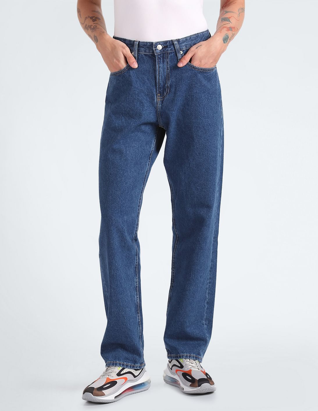 Buy Calvin Klein Jeans 90s Straight Fit Cotton Jeans - NNNOW.com