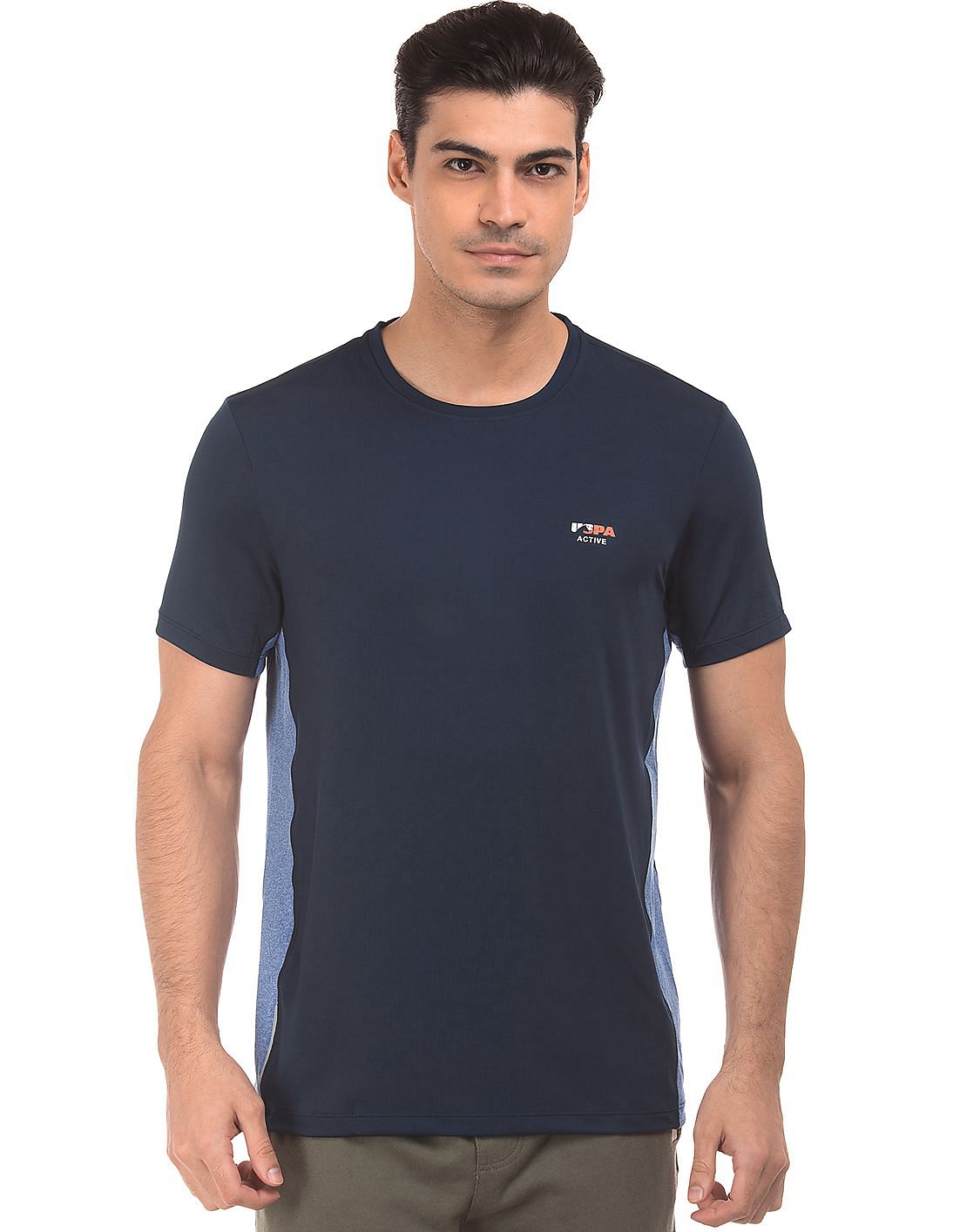 Buy USPA Active Men Contrast Panel Active T-Shirt - NNNOW.com