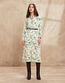 U.S. Polo Assn. Women Abstract Printed Midi Shirt Dress