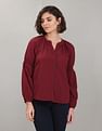 U.S. Polo Assn. Women Mandarin Collar Peasant Sleeve Evening Top