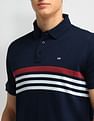 Arrow Sport Horizontal Striped Polo Collar Polo Shirt