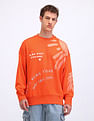 Flying Machine Oversized Fit Graphic Printed Sweatshirt