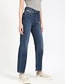 Calvin Klein Jeans Womens Whiskered Straight Fit Jeans