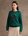 U.S. Polo Assn. Women Raglan Sleeve Embroidered Sweatshirt