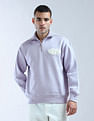 Flying Machine High Neck Solid Sweatshirt