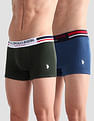 USPA Innerwear Mid Rise Cotton I641 Trunks - Pack Of 2