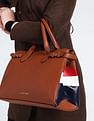 U.S. Polo Assn. Women Brand Stripe Structured Handbag