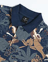 Flying Machine Tropical Print Pique Polo Shirt