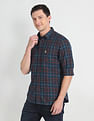 U.S. Polo Assn. Denim Co. Cutaway Collar Plaid Check Slim Fit Shirt