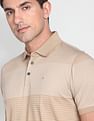Arrow Horizontal Striped Mercerised Cotton Polo Shirt