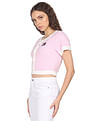 Tommy Hilfiger Women Pink Furry Cropped Polyester Cardigan