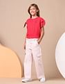 U.S. Polo Assn. Kids Girls Wide Leg Fit Cargo Jeans