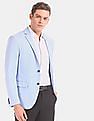 USPA Tailored Men Blue Slim Fit Solid Formal Blazer
