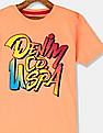 U.S. Polo Assn. Kids Boys Orange Crew Neck Printed T-Shirt