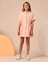 U.S. Polo Assn. Kids Girls Vertical Striped Shirt Dress