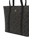 Tommy Hilfiger Logo Black Pu Tote Bag