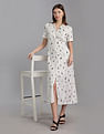 Tommy Hilfiger Viscose Spread Collar A-Line Dress