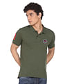 Flying Machine Printed Collar Applique Logo Polo Shirt