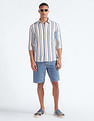 Flying Machine Slub Striped Dobby Shirt