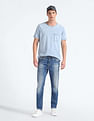 Flying Machine Stone Wash Slash Slim Tapered Fit Jeans