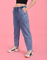 Flying Machine Women High Rise Acid Wash Jogger Jeans