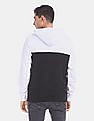 Calvin Klein Men Black And White Zip Up Colour Block Hoodie