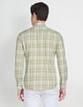 Arrow Sports Point Collar Plaid Check Casual Shirt