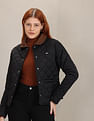 U.S. Polo Assn. Women Contrast Corduroy Collar Solid Quilted Jacket