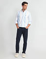 Arrow Sports Mandarin Collar Twill Shirt