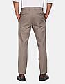 Tommy Hilfiger Men Light Brown Dobby Flex Flat Front Casual Trousers