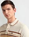 Arrow Sports Tipped Collar Horizontal Stripe Polo Shirt