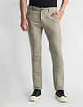 Arrow Sports Cotton Linen Mid Rise Trousers