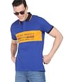 AD by Arvind Contrast Panel Printed Polo Shirt