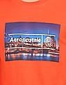 Aeropostale Men Orange Round Neck Graphic Print T-Shirt