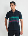 Arrow Sports Horizontal Stripe Cotton Polo Shirt