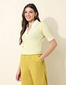 U.S. Polo Assn. Women Contrast Collar Textured Polo Shirt