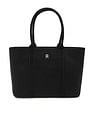Tommy Hilfiger Solid Black PU Totes