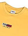 Tommy Hilfiger Men Yellow Vinyl Logo Print Solid T-Shirt