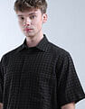 Flying Machine Gingham Checked Oversized Fit Digitopia Shirt
