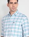 Arrow Sports Cutaway Collar Plaid Check Shirt