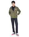 Flying Machine High Neck Appliqued Quilted Jacket