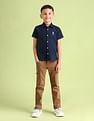 U.S. Polo Assn. Kids Dobby Regular Fit Solid Shirt