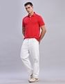 Tommy Hilfiger Mens Red Solid Polo Shirt