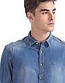 Flying Machine Regular Fit Stone Wash Denim Shirt
